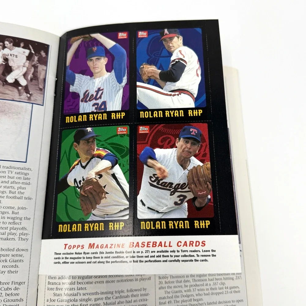 Topps Magazine Fall 1993 Issue 16 Nolan Ryan 5 Cards Intact Jumbo RC Reprint